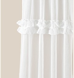 FIRANA Z FALBANAMI FRILLA - BIAŁA 200x250 Przelotka