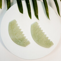 Grzebień do masowania głowy pełny władzy, płodności i równowagi Zielony Jadeit