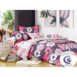 Pościel 220x200 Dwustronna Bawełna Satynowa Collection World Kwiaty