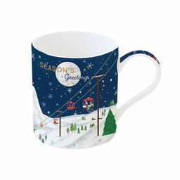 KUBEK PORCELANOWY CHRISTMAS GREETINGS Górska kolejka linowa