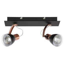 Listwa MARKUS 2x50W GU10 czarny+miedziany bez żarówki CANDELLUX