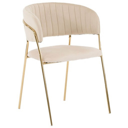 Krzesło tapicerowane Glamour C-889 welur beż, złote nogi