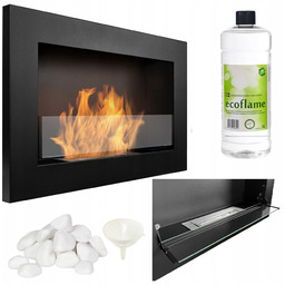 Biokominek Slim 650x400 czarny z Otwieraną Szybą 65X40 Regulacja Ognia