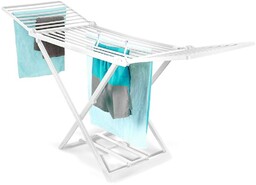 Suszarka na pranie biała rozkładana XXL 208 cm