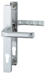 London - Komplet klamek na szyldzie 30 mm, z aluminium, kolor srebrny