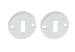 Szyld drzwiowy okrągły biały na klucz