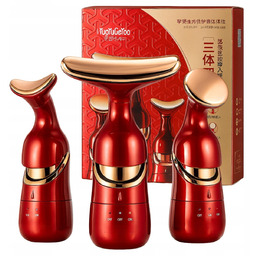 MASAŻER LIFTING 3w1 DO TWARZY SZYI WIBRACYJNY DO ZMARSZCZEK 3 NAKŁADKI