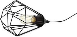 EGLO lampa stołowa Tarbes, 1-punktowa lampa stołowa typu vintage w stylu retro, lampka nocna wykonana ze stali, kolor: czarny, gniazdo: E27, w zestawie przełącznik