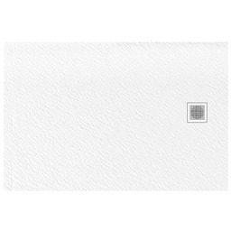 New Trendy Brodzik MORI prostokątny, konglomerat 90x120x3cm biały B-0436