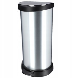 Kosz na śmieci z pedałem Curver Deco Bin 40L, srebrny