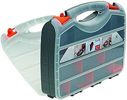 MSV 130107 Organizer dwustronny Polipropylen czarny/pomarańczowy/przezroczysty 38 x 29 x 8 cm