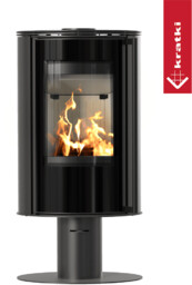Piec wolnostojący KRATKI ERIK Ø 150 5,5 kW/N z czernym termotec z