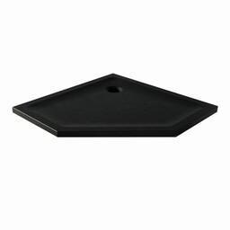 New Trendy Mild Stone brodzik pięciokątny akrylowy 80x80x4,5 cm czarny B-0581