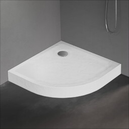 New Trendy Mild Stone brodzik akrylowy półokrągły 80x80x11,5 cm biały B-0516