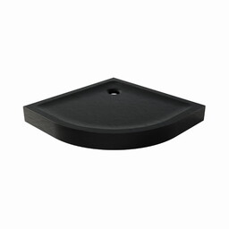 New Trendy Mild Stone brodzik akrylowy półokrągły 80x80x11,5 cm czarny B-0558