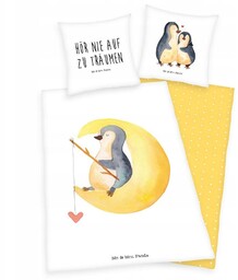 Pościel 140x200 Pingwin Mr& Mrs Panda H23