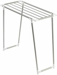 WENKO Suszarka na pranie Profi Single, bardzo wąska, na balkon i wannę, długość suszenia 5,5 m, stal nierdzewna, 87 x 76 x 39 cm, matowa