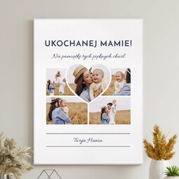 Obraz drukowany na płótnie z kolażem zdjęć 30x40 cm dla mamy