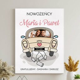 Obraz drukowany na płótnie z Twoim zdjęciem 30x40 cm dla pary na ślub