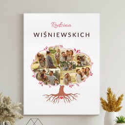 Obraz drukowany na płótnie z kolażem zdjęć 30x40 cm dla pary na ślub rocznicę parapetówkę