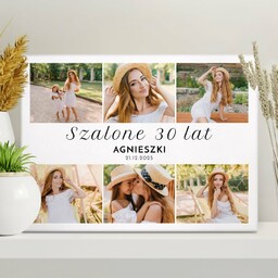 Obraz drukowany na płótnie z kolażem zdjęć 30x40 cm dla niej na 30 urodziny