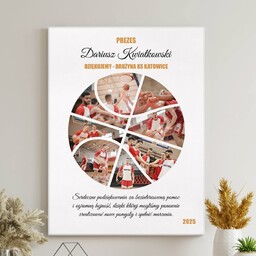 Obraz drukowany na płótnie z kolażem zdjęć 30x40 cm dla koszykarza trenera