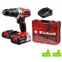 EINHELL Wiertarko-wkrętarka TE-CD 18/2 Li-i 4514221 + zestaw 64 akcesoriów (w tym zestaw akumulatorów)