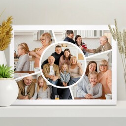 Obraz drukowany na płótnie z kolażem zdjęć 30x40 cm dla dziadków pary na Dzień Babci i Dzień Dziadka rocznicę ślubu