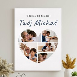 Obraz drukowany na płótnie z kolażem zdjęć 30x40 cm dla dziadka