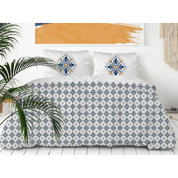 Greno Pościel satynowa 220x200 Dona Ana żółta granatowa biała ornamenty Gold Line 1