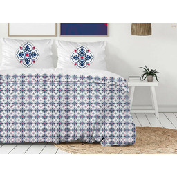 Greno Pościel satynowa 220x200 Dona Ana czerwona granatowa biała ornamenty Gold Line 1