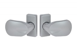 Gałko-gałka na szyldzie krótkim srebrna