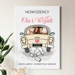 Obraz drukowany na płótnie z Twoim zdjęciem 50x70 dla pary na ślub