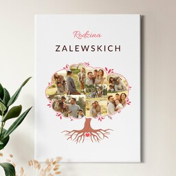 Obraz drukowany na płótnie z kolażem zdjęć 50x70 dla pary na ślub rocznicę parapetówkę