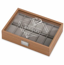 Szkatułka drewniana kuferek na zegarki z grawerem dla niej na imieniny