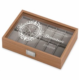 Szkatułka drewniana kuferek na zegarki z grawerem dla niego na 40 urodziny