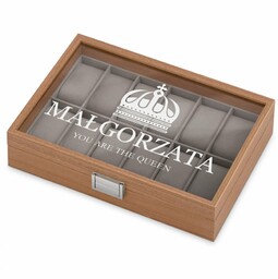 Szkatułka drewniana kuferek na zegarki z grawerem dla niej na imieniny wieczór panieński