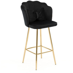 Hoker DC-B6091 muszelka Glamour Welur Czarny #66 Złote nogi