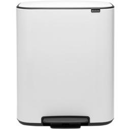 BRABANTIA Kosz na śmieci z pedałem 211447 ciche zamykanie, wyjmowane wiadro, malowany 60L Biały Zyskaj