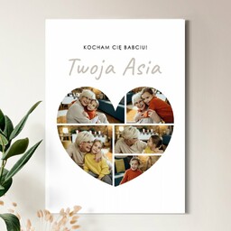 Obraz drukowany na płótnie z kolażem zdjęć 50x70 dla babci