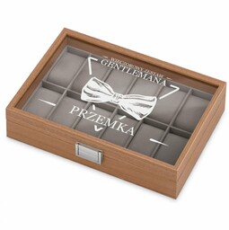 Szkatułka drewniana kuferek na zegarki z grawerem dla gentlemana