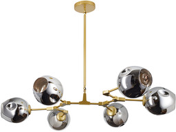 Step Into Design Lampa wisząca MODERN ORCHID-9 150 cm ST-1232-9 gold smoky oprawa w kolorze złotym z dymionymi kloszami