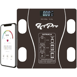 KingSzop Inteligenta Waga Łazienkowa Bluetooth 180KG Aplikacja Analizy LCD BMI 25w1