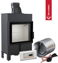 Inteligentny kominek powietrzny stalowy KRATKI LUCY SLIM 8 kW Ø 160