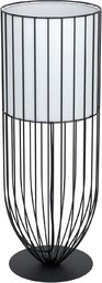EGLO Lampa stołowa Nosino, 1-punktowa lampa stołowa, industrialna, vintage, nowoczesna, lampka nocna ze stali i tkaniny, lampa do salonu w kolorze czarnym, białym, lampa z przełącznikiem, oprawa E27