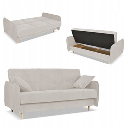 Kanapa sofa Alvo rozkładana wersalka funkcja spania pojemnik Family szara