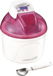 Lagrange 409001 maszyna do lodów, 12 W, wyświetlacz LCD, pojemnik 1,5 l, malinowy