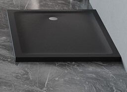 New Trendy Mild Satin Black Brodzik akrylowy prostokątny 90x80x4,5 cm czarny mat B-0674