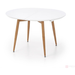 Stół EDWARD Halmar Dąb miodowy + biały, 100x120-200