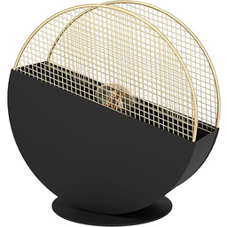 EGLO lampa stołowa Mumbles, okrągła lampka nocna z metalu w kolorze czarnym i siatki w kolorze złotym, oświetlenie stołowe do salonu, oprawka E27